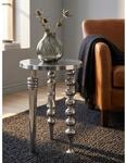 Beistelltisch &ndash; Aluminium Silber 44x44x63 cm Dreibein Design