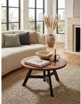 Couchtisch Sheesham Massivholz/Metall Rund 60x60x35cm Modern