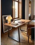 Schreibtisch Massivholz Baumkante mit Trapezgestell, Akazie 180x90x76 cm