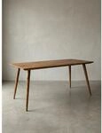 Esstisch Massivholz Rechteckig Rustikal Landhausstil REPA, Dunkelbraun 80x160x76 cm