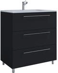 VCM 2-tlg. Waschplatz Waschtisch Waschbecken Unterschrank Breite 80 cm Badm&ouml;bel