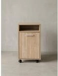 Rollcontainer Schubladen T&uuml;r Ablage Mit Rollen, Sonoma 33x38x60 cm