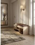Schuhbank Holz gepolstert mit Stauraum, Sonoma 104x32x51 cm