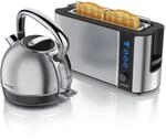 Arendo Fr&uuml;hst&uuml;cks-Set Edelstahl Wasserkocher 1,7l, 2-Scheiben Langschlitz...