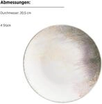 M&auml;ser Dessertteller-Set, Steinzeug Aquarellia Wei&szlig;, Lila