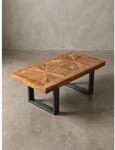 Couchtisch Mango Massivholz in Braun, Industrial Design, 105x40x55 cm