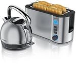 Arendo Fr&uuml;hst&uuml;cks-Set Edelstahl Wasserkocher 1,7l, 4-Scheiben Langschlitz...