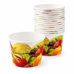 Eisbecher 100 ml aus Pappe mit Fruchtmotiv, Kleine Dessertbecher