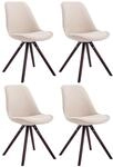 CLP 4er Set Retro-St&uuml;hle Toulouse Rund Mit Stoffbezug Und Sitzpolster I...