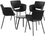 CLP Sitzgruppe Berena 4er - Farbe: schwarz, Set-Inhalt: 4 St&uuml;hle