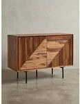 Sideboard &ndash; Massivholz/Metall, 100x71x40&nbsp;cm, 2 T&uuml;ren, modern