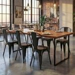 6er-Set Stuhl MCW-A73 inkl. Holz-Sitzfl&auml;che, Bistrostuhl Stapelstuhl, Metall