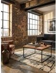 Couchtisch in Grau aus massivem Akazienholz, 60x60x41 cm, im Industrial Stil