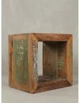 Beistelltisch &ndash; Massivholz Braun 45x45x35 cm mit Ablage