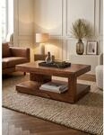 Couchtisch in Braun, Massivholz, Modernes Design, 90x60x40 cm