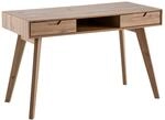Schreibtisch &ndash; 120x55x77 cm, Skandinavischer Stil, 2 Schubladen, Eichenbeine