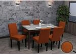 6er-Set Esszimmerstuhl Littau, Stuhl K&uuml;chenstuhl Hochlehner, Stoff/Textil Cord Holz