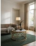Couchtisch Wei&szlig;er Marmor Gold Metall 60x60x36 cm Rund Modern Klein