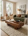 Couchtisch aus Massivholz &ndash; Landhausstil f&uuml;r das Wohnzimmer, Dunkelbraun...