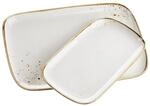 M&auml;ser Platten-Set, Porzellan Pintar Beige / Braun