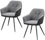 HTI-Living Esszimmerstuhl 2er Set Anthrazit/Grau Joschka