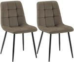 CLP 2er Set Esszimmerstuhl Tilde Samt - Farbe: taupe, Material: Samt