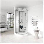 HOME DELUXE Duschkabine mit Wasserfall und R&uuml;ckenmassage WHITE PEARL - 100 x...