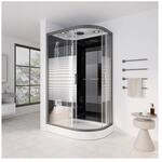 HOME DELUXE Dampfdusche mit Wasserfall und Dampfsauna BLACK PEARL - 120 x 80 cm