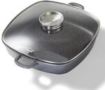STONELINE&reg; Eckpfanne 32x32 cm mit Aroma Glasdeckel, Pfanne rechteckig, Backofen &