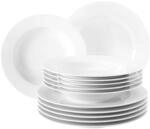Seltmann Weiden Tafelservice Rondo Liane Wei&szlig; 12er Set