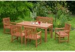 Merxx Tischgruppe Santos 6-tlg., mit 4 Sesseln, 2-Sitzer Bank und Tisch 170x90cm