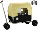 Beachtrekker Faltbarer Bollerwagen "LiFe" + Feststellbremse + Verdeck, Schwarz