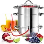 tectake&reg; Dampfentsafter, 7-teilig, aus Edelstahl mit Glasdeckel, induktionsgeeignet