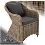 tectake&reg; Aluminium Rattansessel, wetterfest und UV-best&auml;ndig, pflegeleicht, kein