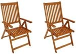 DEGAMO Klappsessel LAGO 2-er Set, 8-fach verstellbar, Eukalyptus ge&ouml;lt