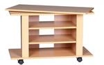 WOHNLING TV HiFi Bank Buche Fernsehtisch drehbar & rollbar 75 x 38 x 51 cm