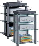 VCM Hifi M&ouml;bel Rack Schrank Phono Regal Alus&auml;ulen ESG-Glasb&ouml;den Ma&szlig;e: H.