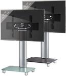 VCM TV Standfu&szlig; 32-70 Zoll VESA max. 600x400 Fernseh St&auml;nder aus Alu und Glas 