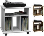 VCM Holz Media-Regal Regal mit Rollen Ma&szlig;e: H. 59 x B. 60 x T. 45 cm - Retal