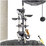 tectake&reg; Kratzbaum, 243 bis 260 cm, mit 2 Katzenh&auml;usern, inklusive 2 Treppen, 2