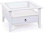 Inter Link Couchtisch Provence mit 1 Schublade aus Kiefer Massivholz - Weiss