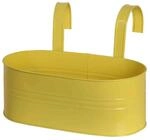 Siena Garden Blumenkasten oval, gelb, 39 x 16,5 x 14,5 cm Stahlblech, mit fest mont