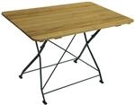 DEGAMO Klapptisch BAD T&Ouml;LZ 70x110cm rechteckig, Flachstahl gr&uuml;n + Robinie