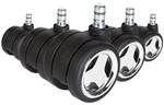 hjh OFFICE Stuhlrollen 5x ROLO GAME No-Noise 11mm/60mm Metall, Kunststoff, Chrom