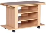 Fernsehschrank Rollbar Drehbar TV Bank Schrank M&ouml;bel Fernsehtisch HiFi Rack Holz