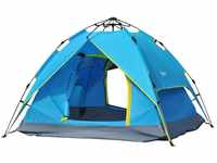 Outsunny Campingzelt für 3-4 Personen blau, gelb 200 x 200 x 135 cm (LxBxH)