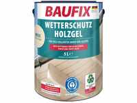 BAUFIX Wetterschutz-Holzgel weiss seidenglänzend, 5 Liter, Holzlasur