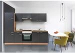 Respekta K&uuml;chenzeile KB270BGEC 270 cm Grau-Buche Nachbildung