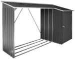 Duramax Metall Kaminholzregal mit Dach und Schuppen / Holzlager /