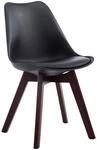 CLP Besucherstuhl Borneo V2 Walnuss Kunstleder - Farbe: schwarz, Gestellfarbe:
